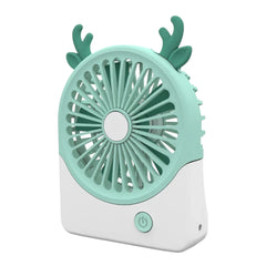 Cute Desk Fans Small Quiet - USB Mini Fans for Home Rooms Bedroom Desktop Nightstand Table Office Dorm Travel, Personal Fan Dear Animal Little Portable USB Plug-in Powered