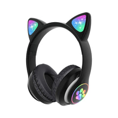 Headphones Bluetooth LED cat kitty paw Wireless Headphones Cat Ear LED Light Up Bluetooth Foldable Headphones Over Ear w/Microphone for Online Distant Learning