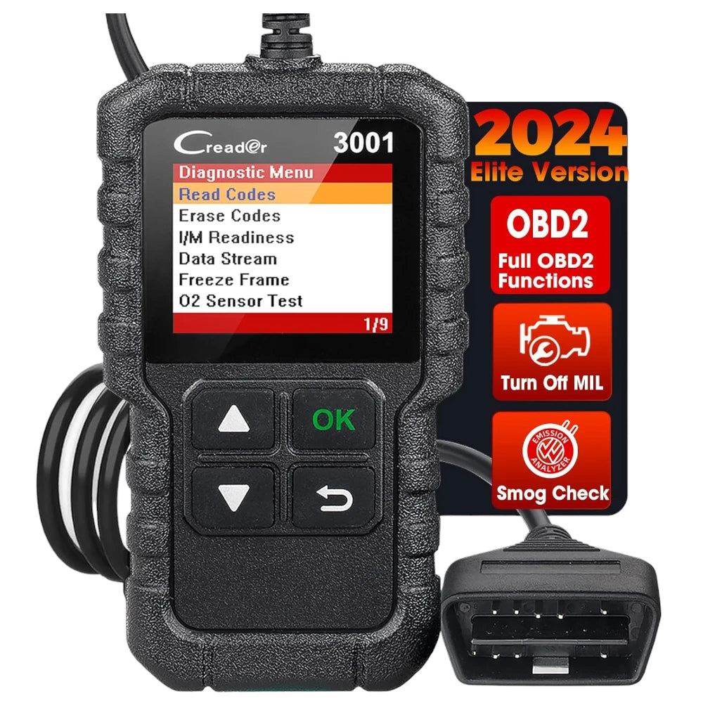 LAUNCH Creader 3001 OBD2 Scanner, Engine Fault Code Reader Mode 6 CAN Diagnostic Scan Tool for All OBDII Protocol Cars Since 1996, Lifetime Free Update