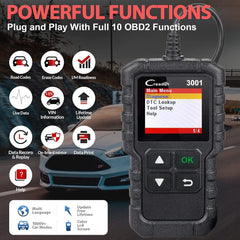 LAUNCH Creader 3001 OBD2 Scanner, Engine Fault Code Reader Mode 6 CAN Diagnostic Scan Tool for All OBDII Protocol Cars Since 1996, Lifetime Free Update