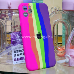 11 Pro Max Silicone Cases Multi Colored Phone Case Rainbow Protected Camera