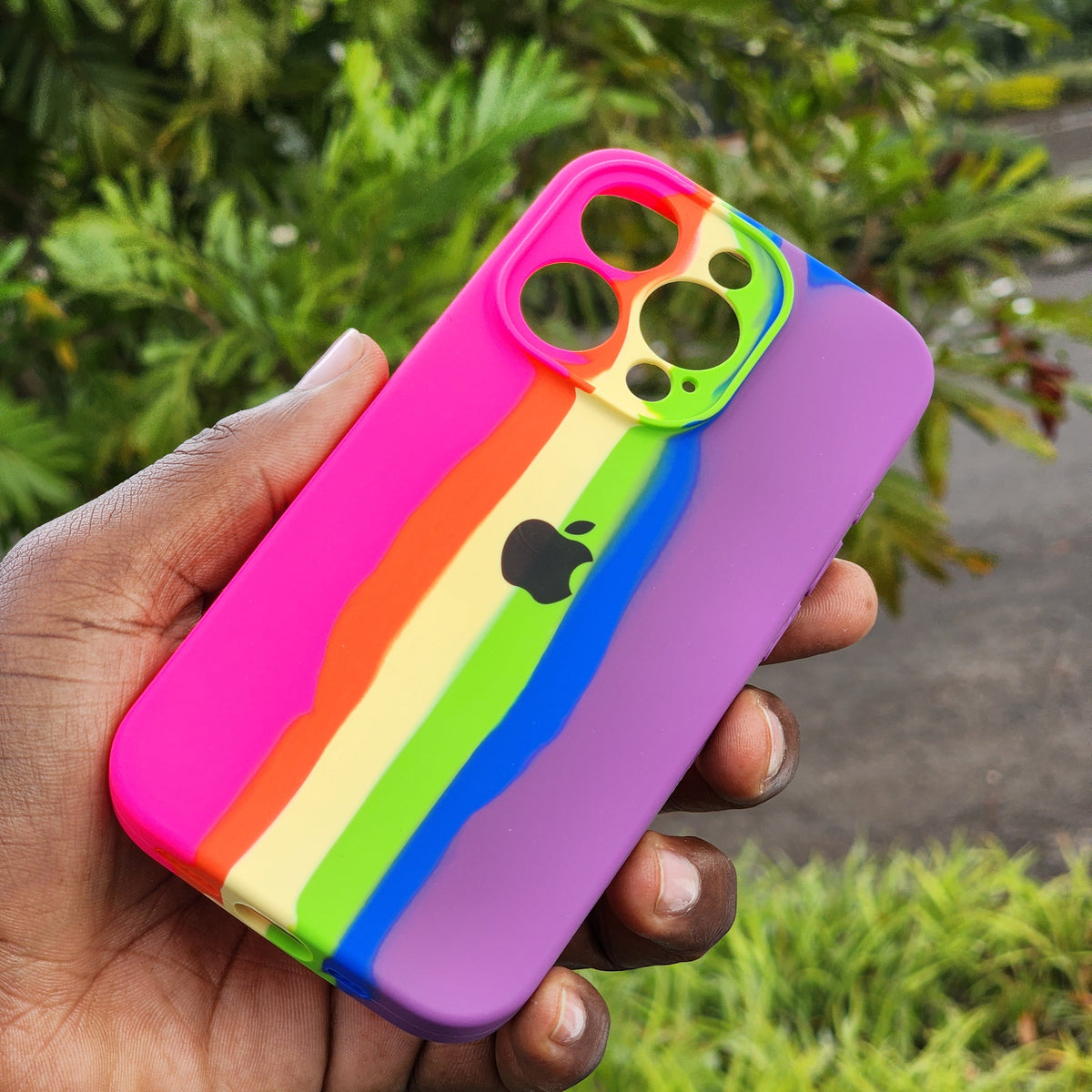 IPhone 15 pro multi color silicone case protected camera cases