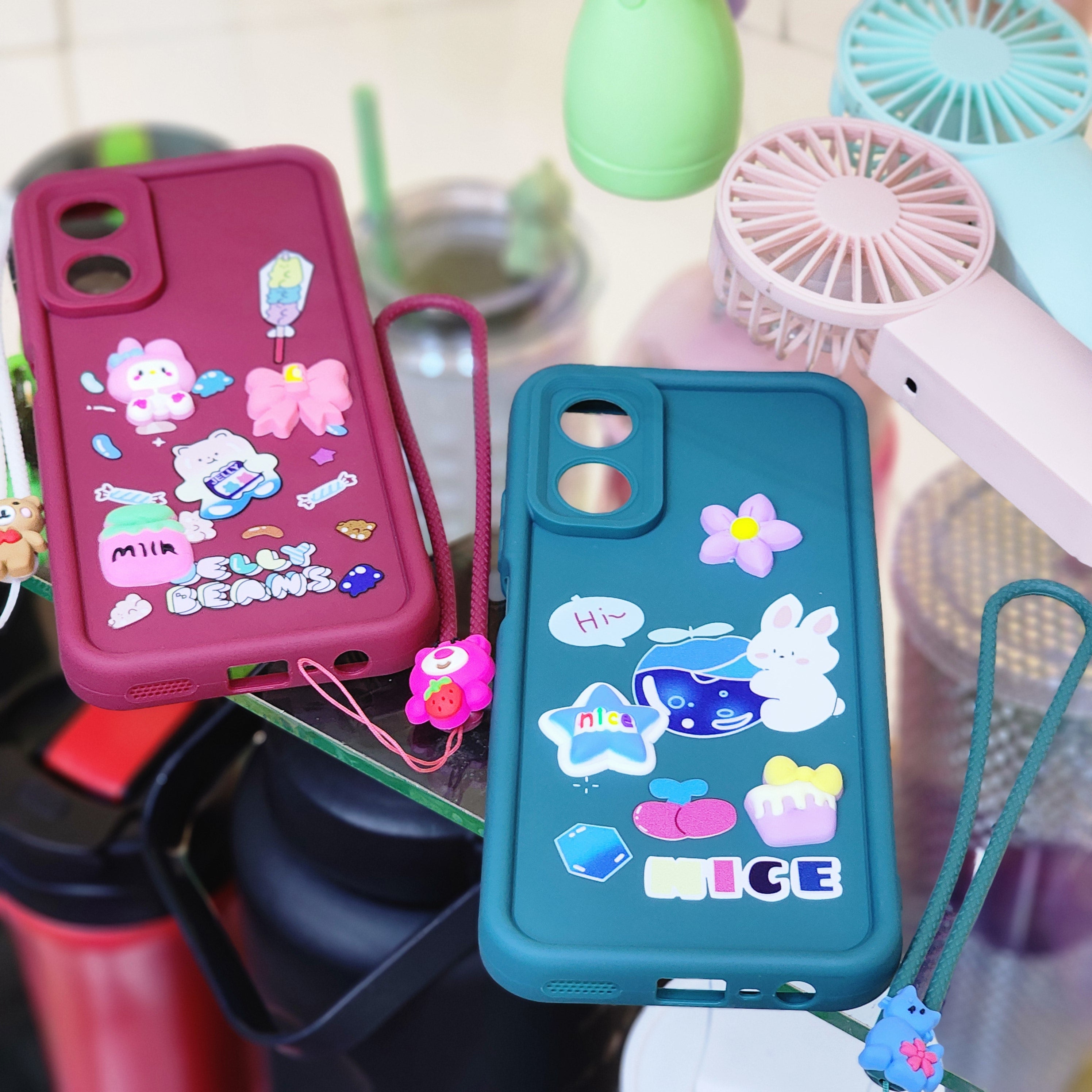 Oppo A17k cute phone case strap  cases