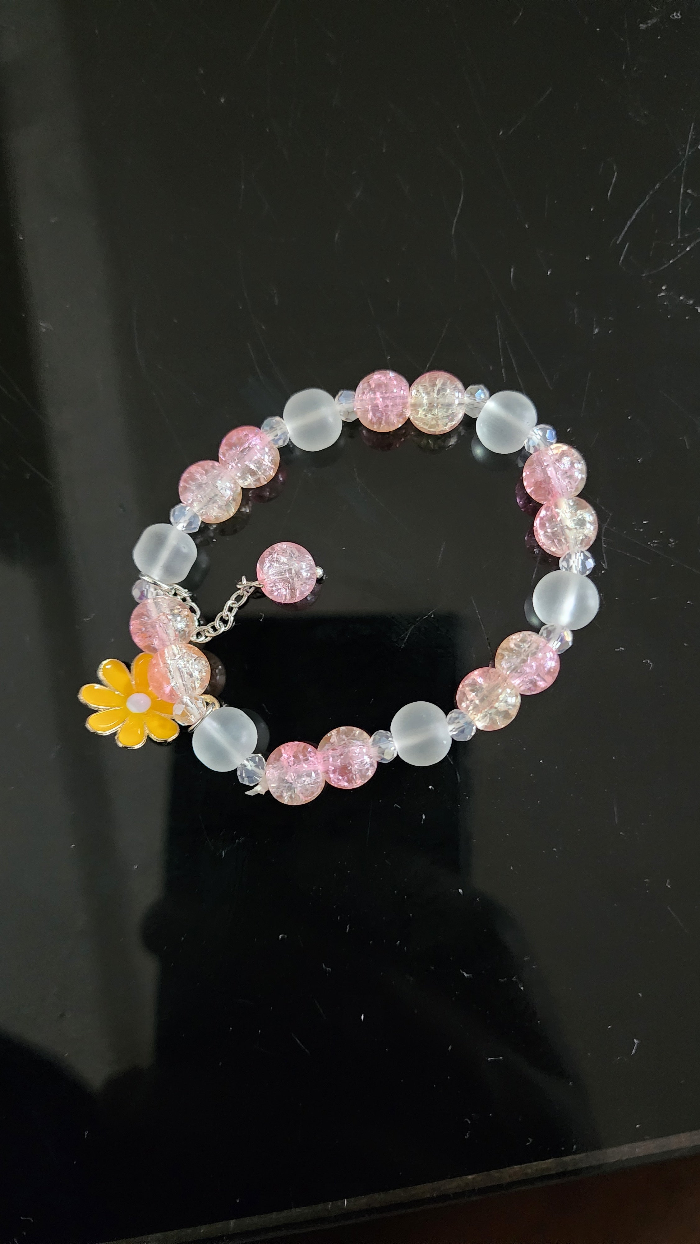 Flower Bead Jade Crystal Lucky Bracelets charms for Women Chinese Style Good Lucky Key Jade Dainty Beads Bracelet Gold Jewelry Gifts for Women Her Him Father Mother charm