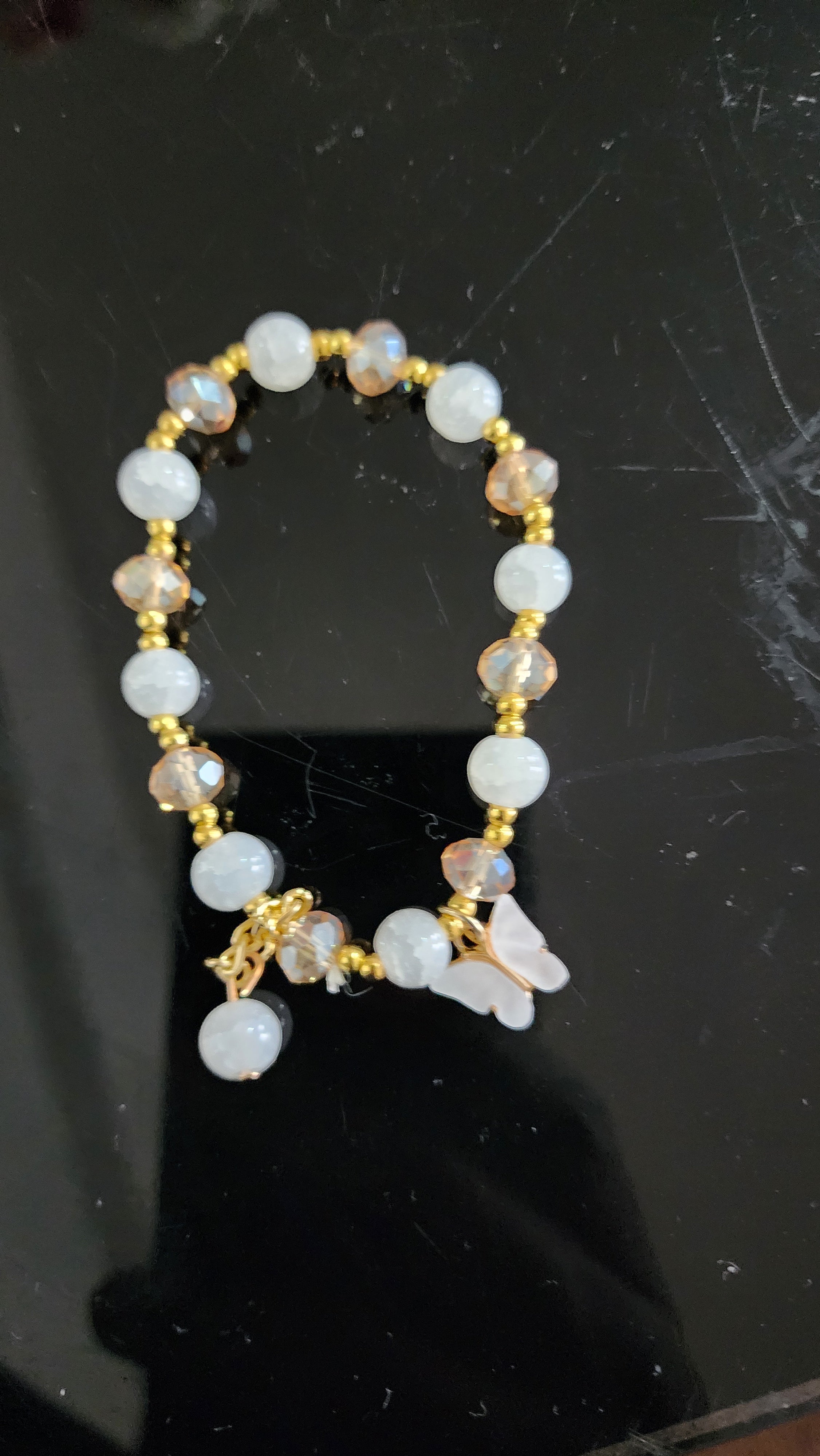 Flower Bead Jade Crystal Lucky Bracelets charms for Women Chinese Style Good Lucky Key Jade Dainty Beads Bracelet Gold Jewelry Gifts for Women Her Him Father Mother charm