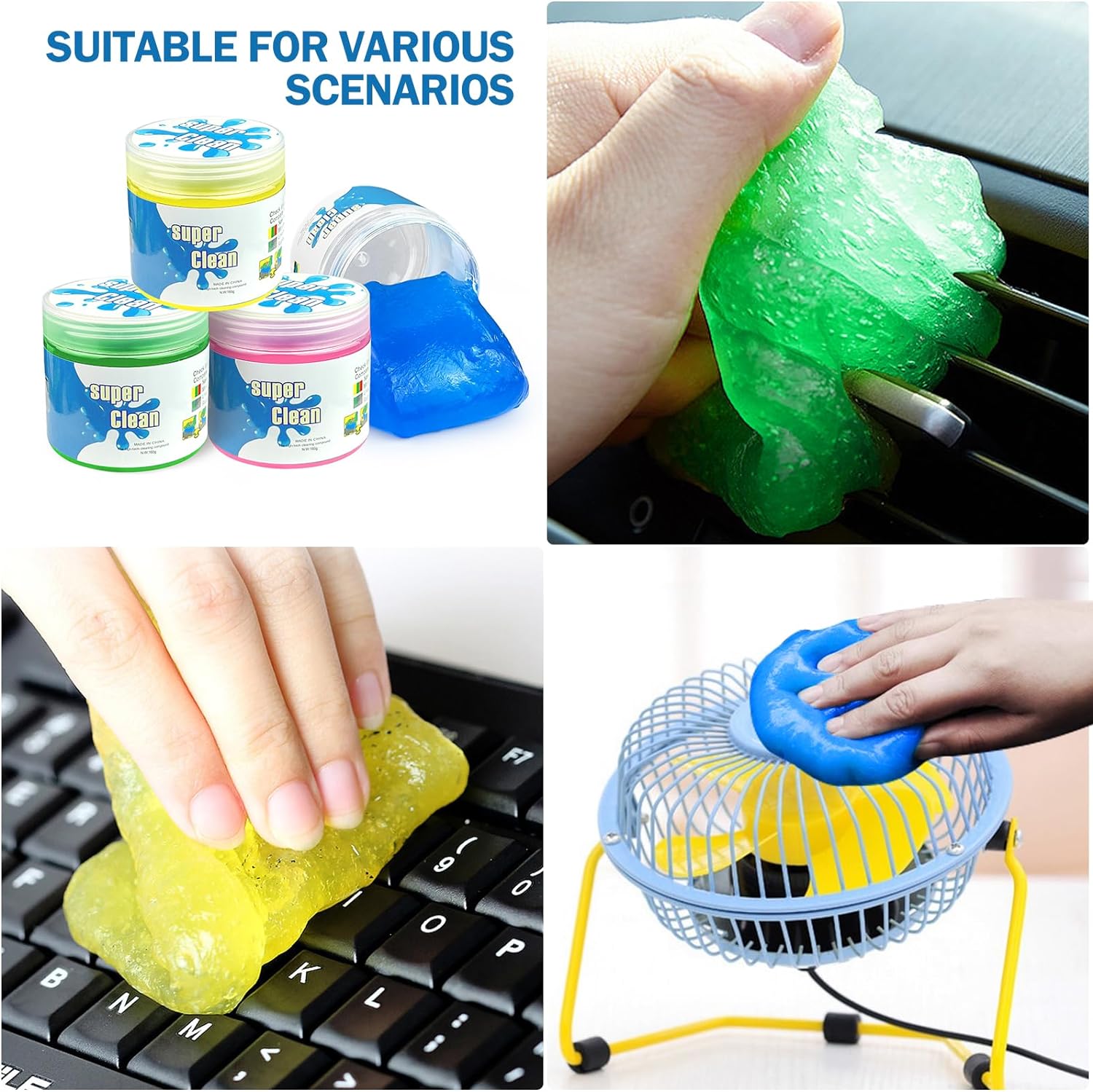 Cleaning Gel for Car, Universal Auto Detailing Tools, Car Crevice Interior Cleaner Putty Gel, Cleaning Kit Dust Cleaning Mud for Car Vents, PC, Laptops, Cameras, Keyboard