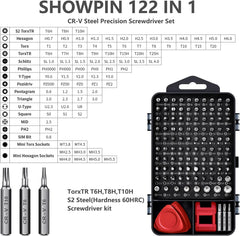 Precision Screwdriver Set, 122 in 1 Electronics Magnetic Repair Tool Kit with Case for Repair Computer, iPhone, PC, Cellphone, Laptop, Nintendo, PS4, Game Console, Watch, Glasses etc (Red)