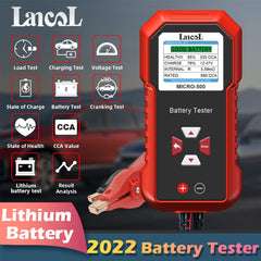 Lancol Micro 500 Car Battery Tester, 12V Lithium Battery Test 40-3000 CCA Cranking System Test Digital Lead Acid Battery Analyzer Automotive Alternator Tester LED Display