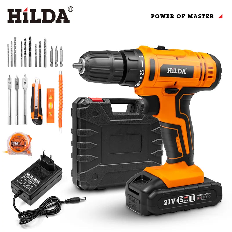 Hilda 12v Electric Drill With Lithium Battery Rechargeable 12v Two spe mhenga