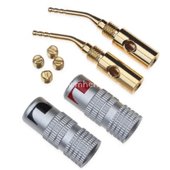 2Mm Banana Speaker Pin Plugs Audio Screw Type Cable Connector Adapter Gold Plated Connectors Plug