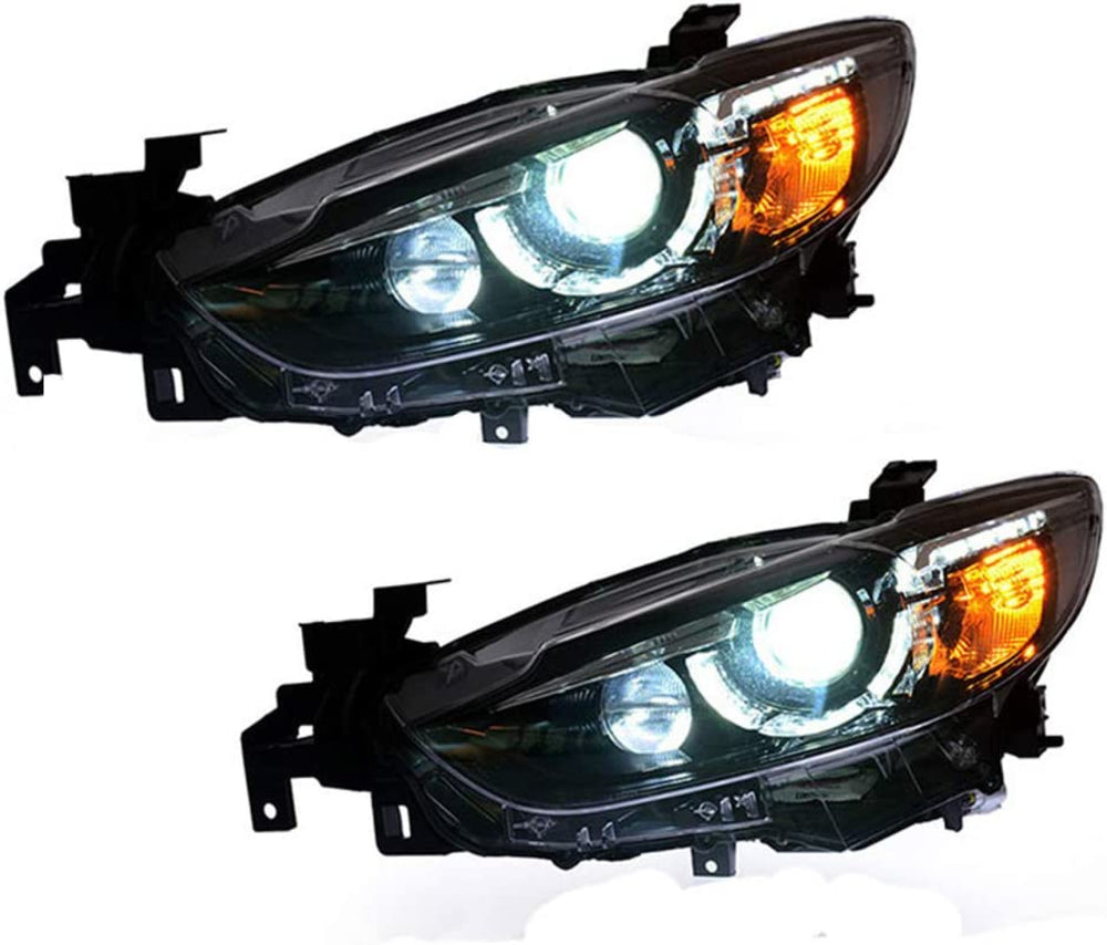 2Pcs Headlight Assemblies For Mazda 6 Atenza 2014-2017 Led Lens Projector Double Beam Xenon Hid Kit