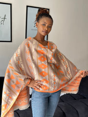 Cashmere scarf orange print