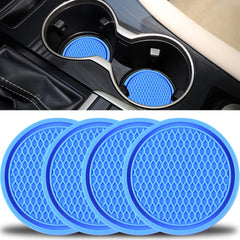Car Cup Coaster, 2PCS Universal Non-Slip Cup Holders Embedded in Ornaments Coaster, Car Interior Accessories, Blue