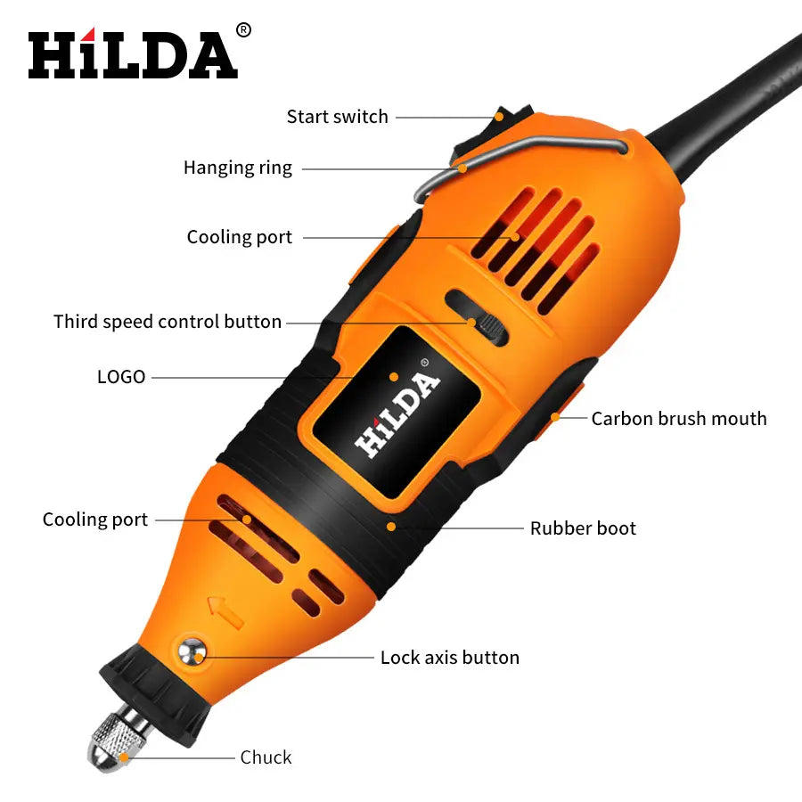 HILDA Drill Grinder Engraver Pen Grinder Mini Drill Rotary Tool Grinding Machine Accessories for dremel