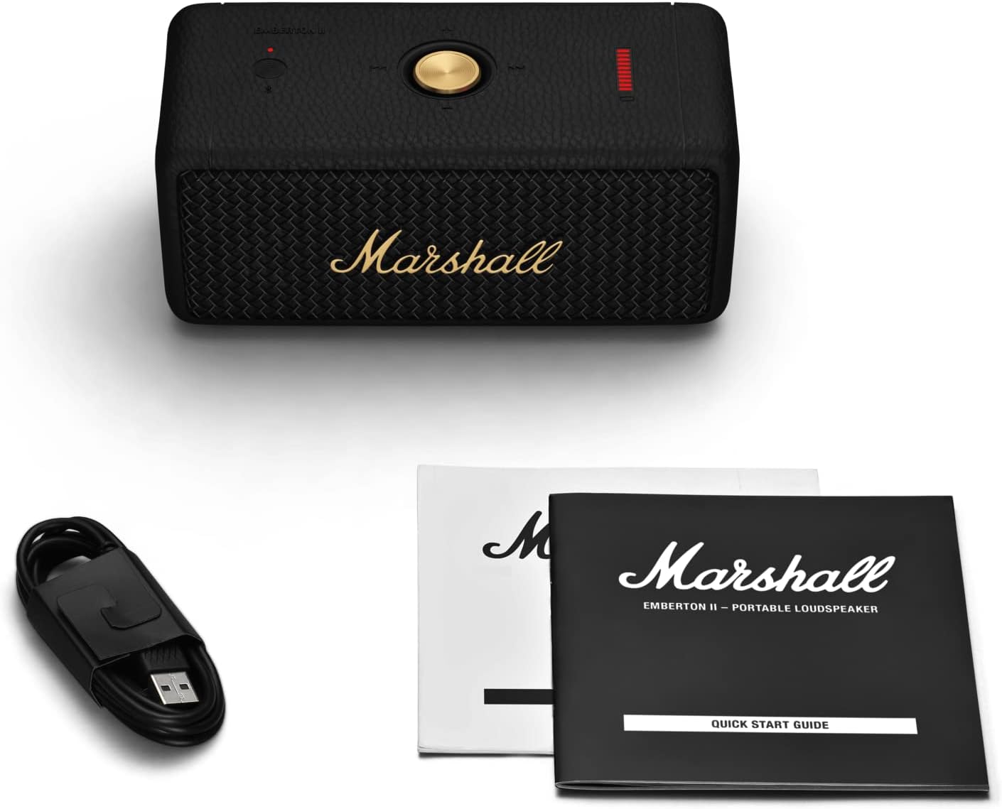 Marshall Emberton II Portable Bluetooth Speaker, Black & Brass