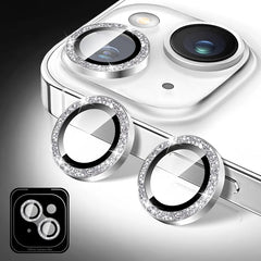 Glitter Bling Camera Lens Protector for iPhone 11, Glitter 9H Tempered Glass Camera Cover Film Stickers, Automatic Alignment Individual Metal Rings Phone Accessories