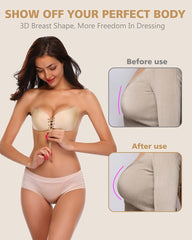 Sticky Bra, Backless Strapless Bra Push Up, Adhesive Invisible Lift Up Bras