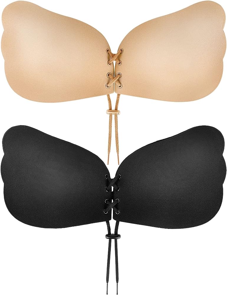 Sticky Bra, Backless Strapless Bra Push Up, Adhesive Invisible Lift Up Bras