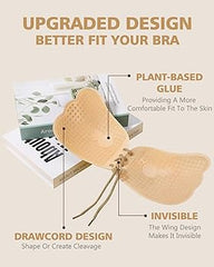 Sticky Bra, Backless Strapless Bra Push Up, Adhesive Invisible Lift Up Bras