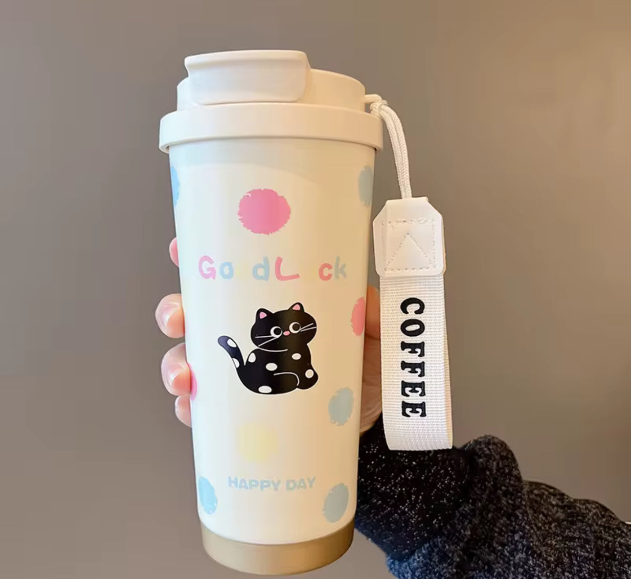 Tumbler happy day Good luck coffee mug