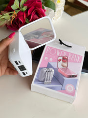 Power bank with Mirror three line Design