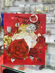 Gift bag rose red flowers