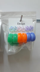 Colored acrylic earring set 0001