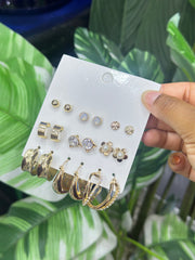 Earring Set flower with Loops