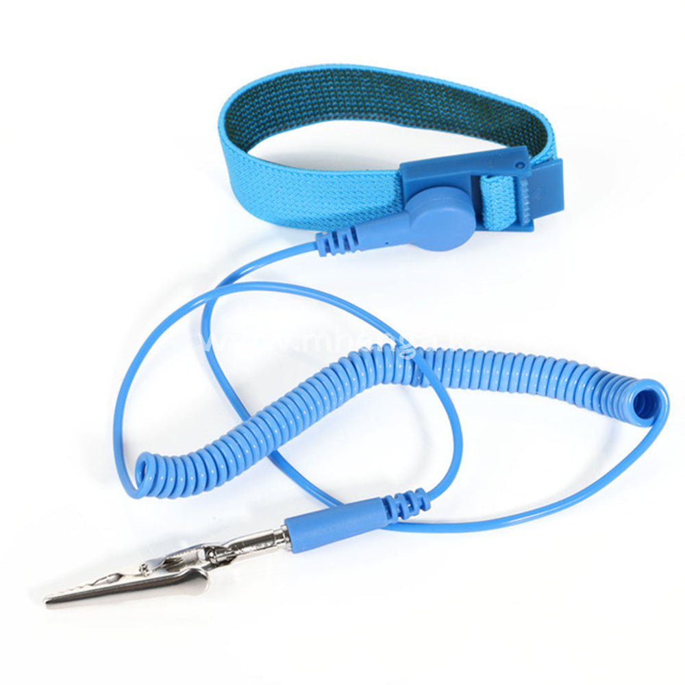 Adjustable Anti Static Esd Wrist Band With Grounding Wire Coil Cord