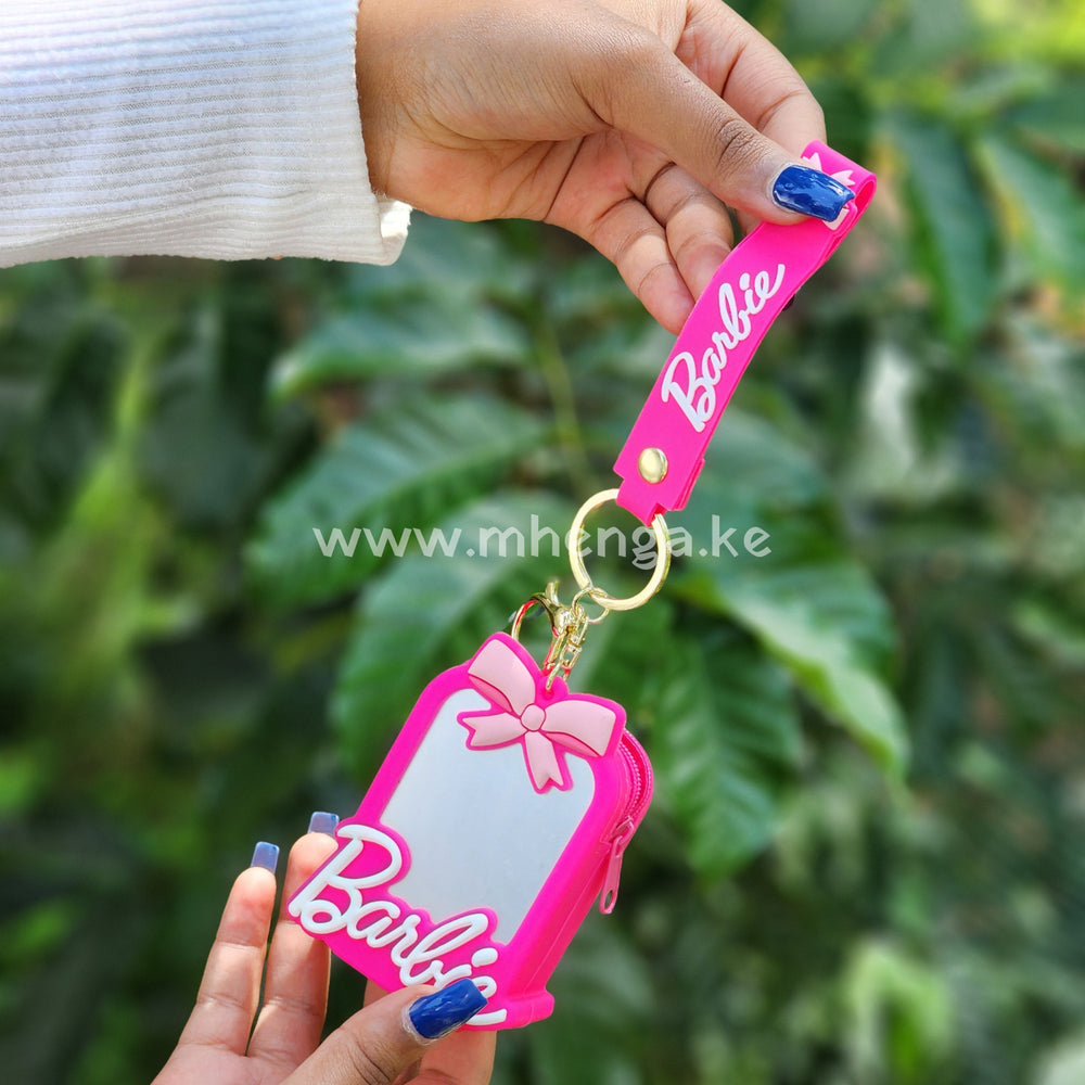 Barbie Keyholder Keychain Silicone Mini Makeup Bag Pouch For Purse Small Cosmetic Travel Zipper