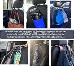 Car Seat Headrest Hook 4 Pack Hanger Storage Organizer Universal For Handbag Purse Coat Fit Vehicle