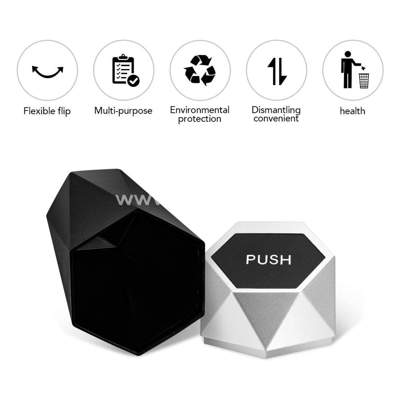 Car Trash Can With Lid New Dustbin Diamond Design Leakproof Vehicle Bin Mini Garbage For Automotive