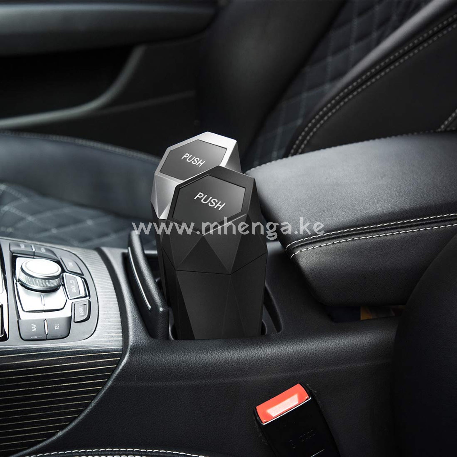 Car Trash Can With Lid New Dustbin Diamond Design Leakproof Vehicle Bin Mini Garbage For Automotive