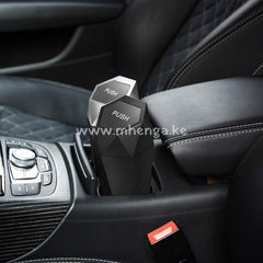 Car Trash Can With Lid New Dustbin Diamond Design Leakproof Vehicle Bin Mini Garbage For Automotive