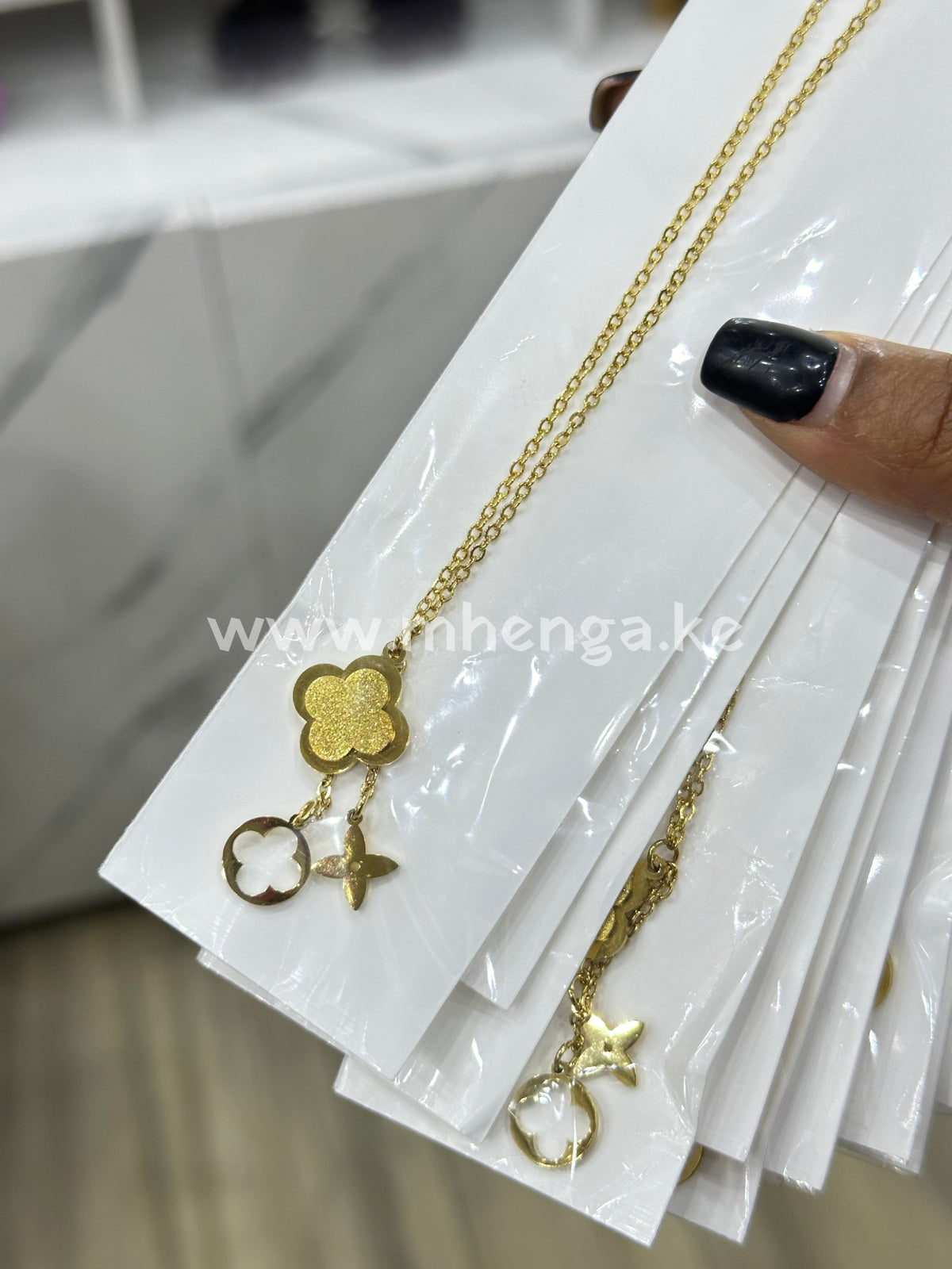 Chain Necklace Single Love Butterfly Heart Star Flower Gold Vancleef