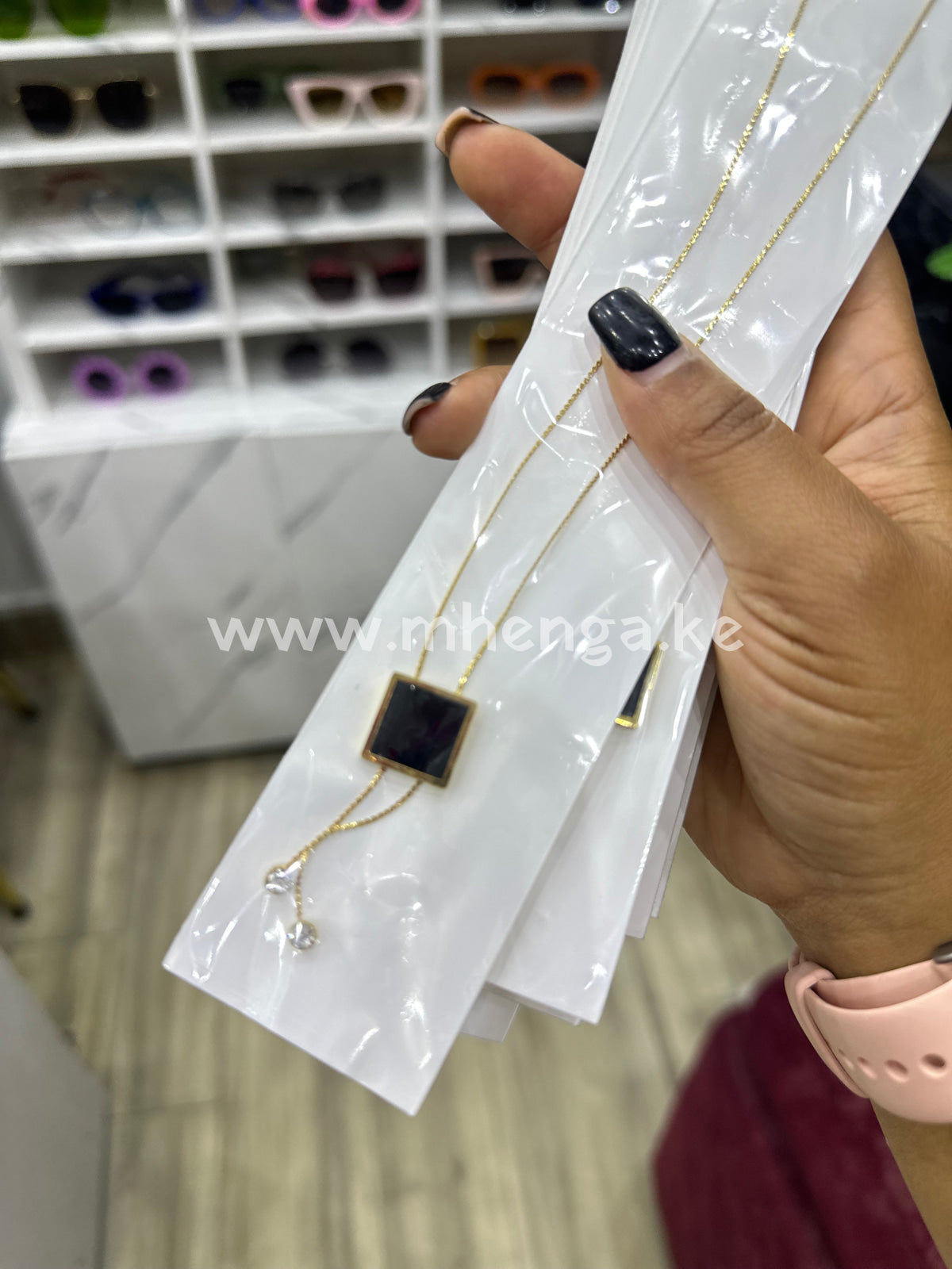 Chain Necklace Single Love Butterfly Heart Star Square Black