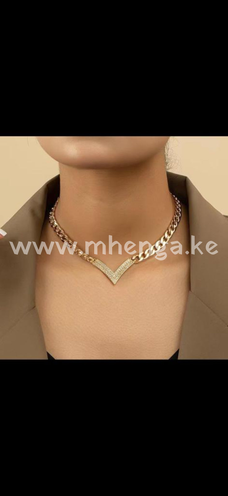 Chain V Single Layered Necklace