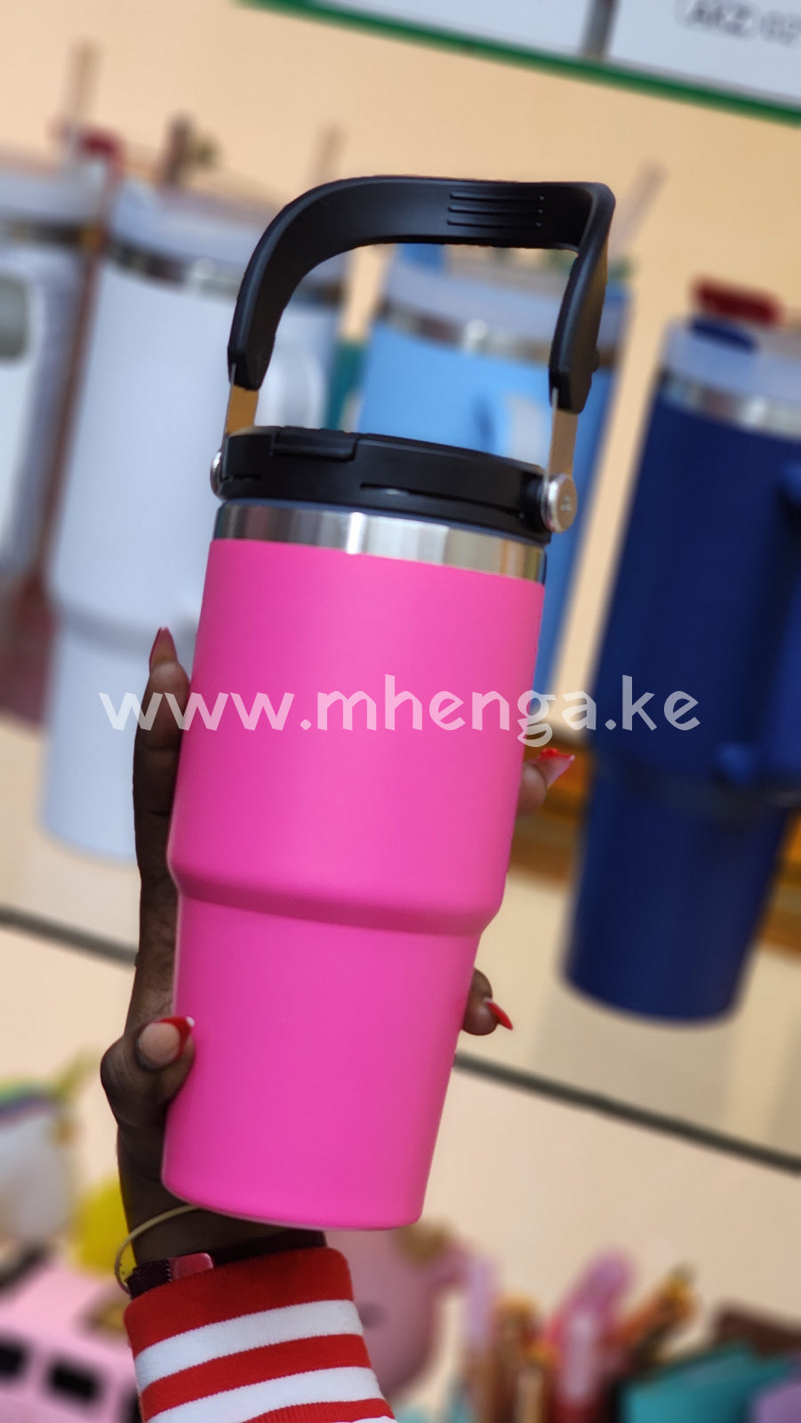 Curved Handle Iceflow Stainless Steel Tumbler With Straw Vacuum Insulated Water Bottle For Home