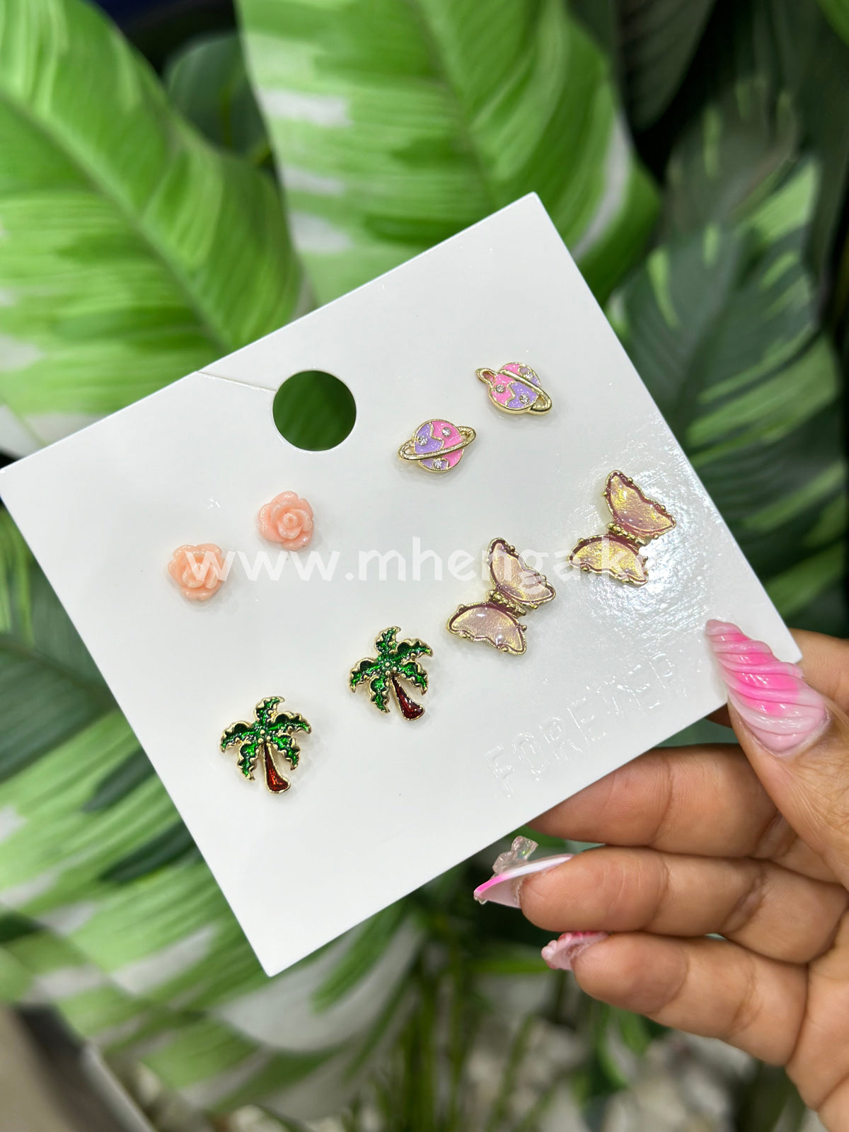 Earring Set Butter Fly Palm Tree