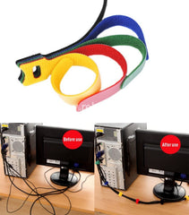 Fastening Cable Cord Ties Reusable 6 Inch Adjustable Management Straps With Hook And Loop
