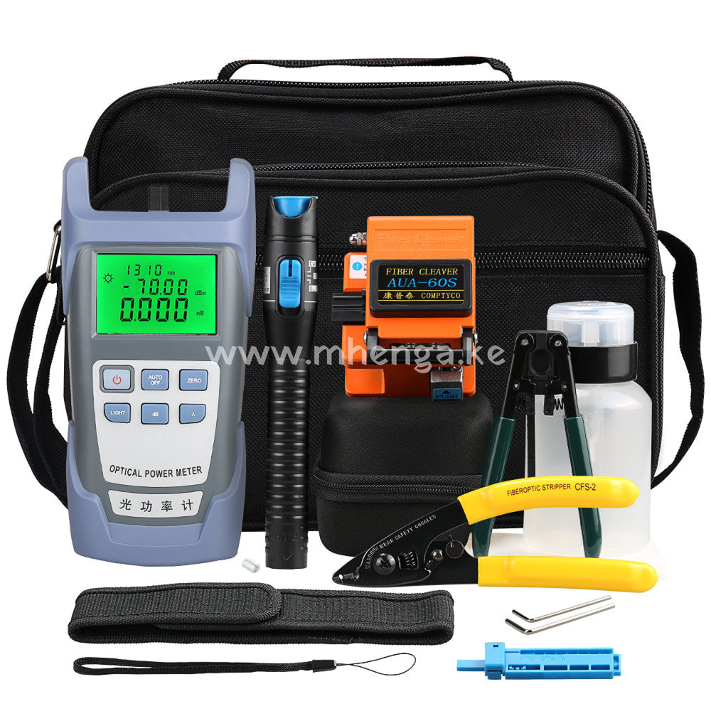 Ftth Fiber Optic Tool Kit With Optical Power Meter And Visual Fault Locator Cable Cutter Stripper