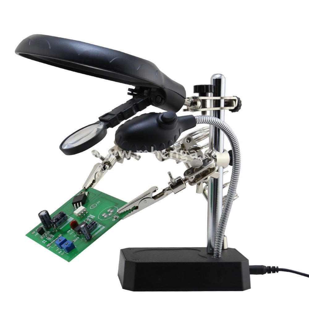 Function 5X Led Stand Clips 3 In 1 Welding Magnifying Glass For Repairing Pcb Mobile Phone Screen