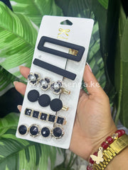 Hair Clip Black Flower