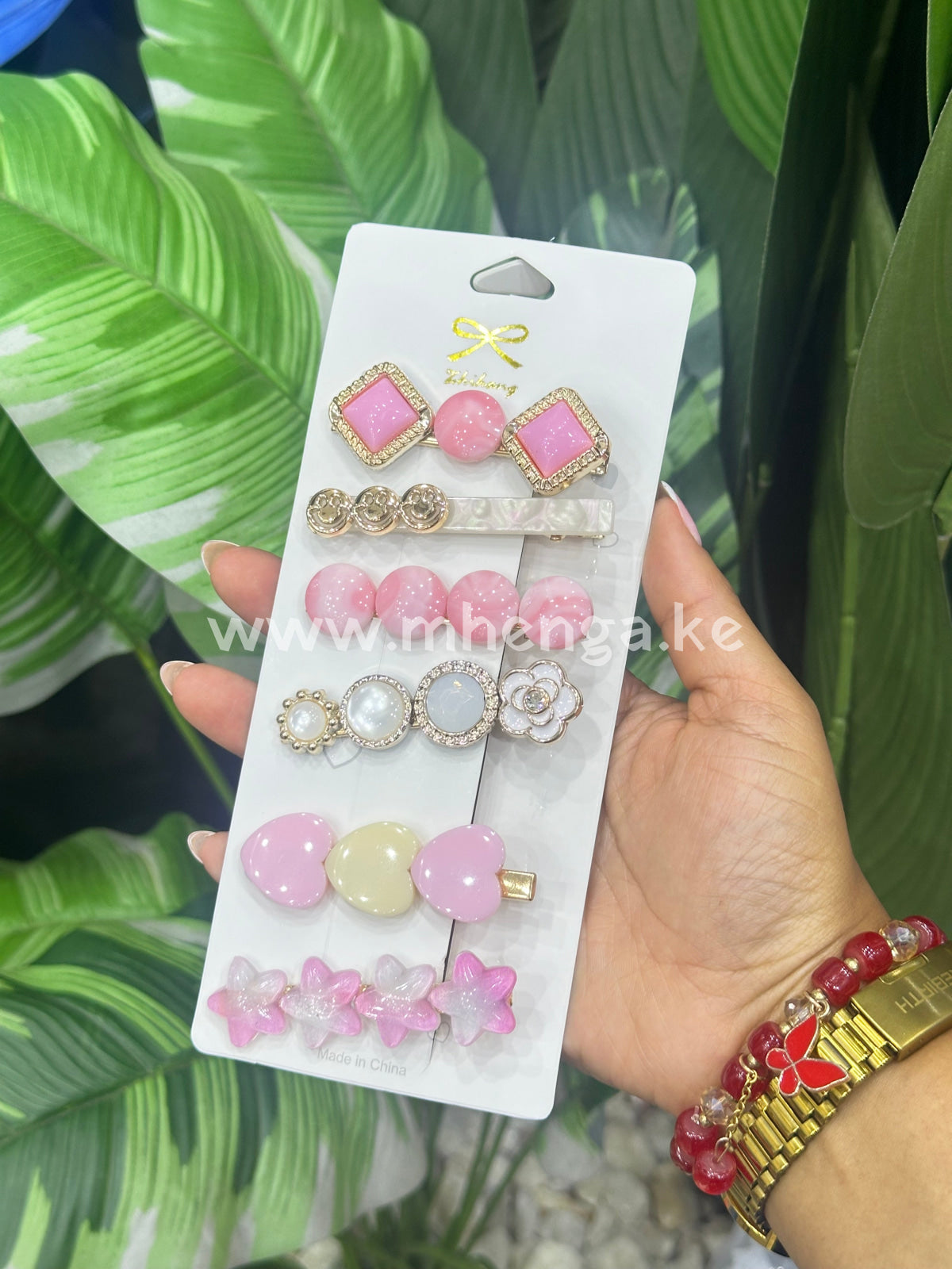 Hair Clip Pink Smileys