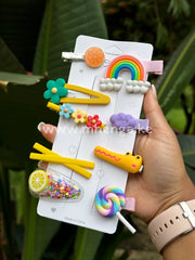 Hair Clips Kids Rainbow Lolipop
