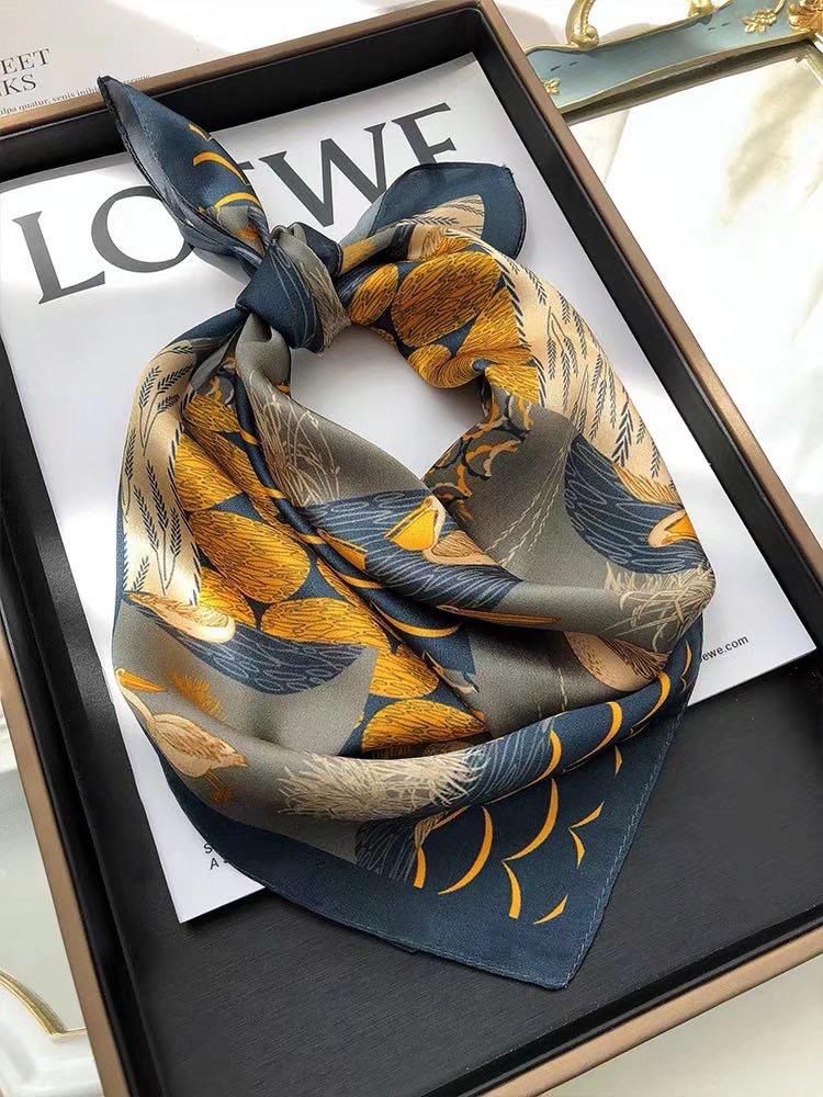 Scarf,Silk scarf with yellow and Black