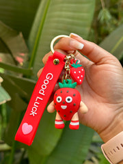 Keyholder strawberry keychain valentine keyrings women