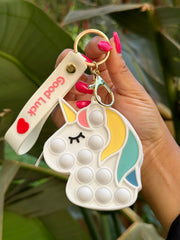 Key holder white unicorn purse good lick