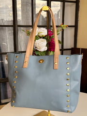 Tote Bag with side gold buttons