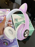 Headphones Bluetooth LED cat kitty paw